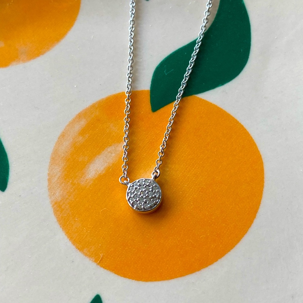 Adina Reyter Sterling Silver Diamond Disc Necklace
